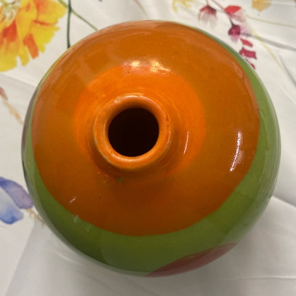 Crate & Barrel Round Roly Poly Ceramic Zoey Vase Multi-Color - Picture 5 of 11